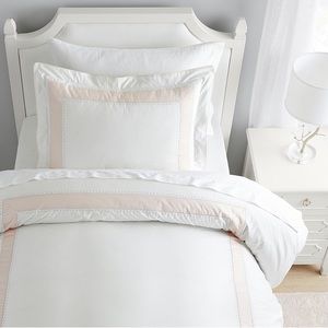 Monique Lhuillier Ethereal Pieced Sateen Duvet Cover